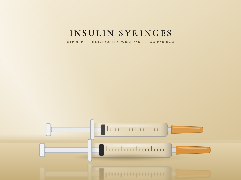 Insulin Syringes 100 pack vial